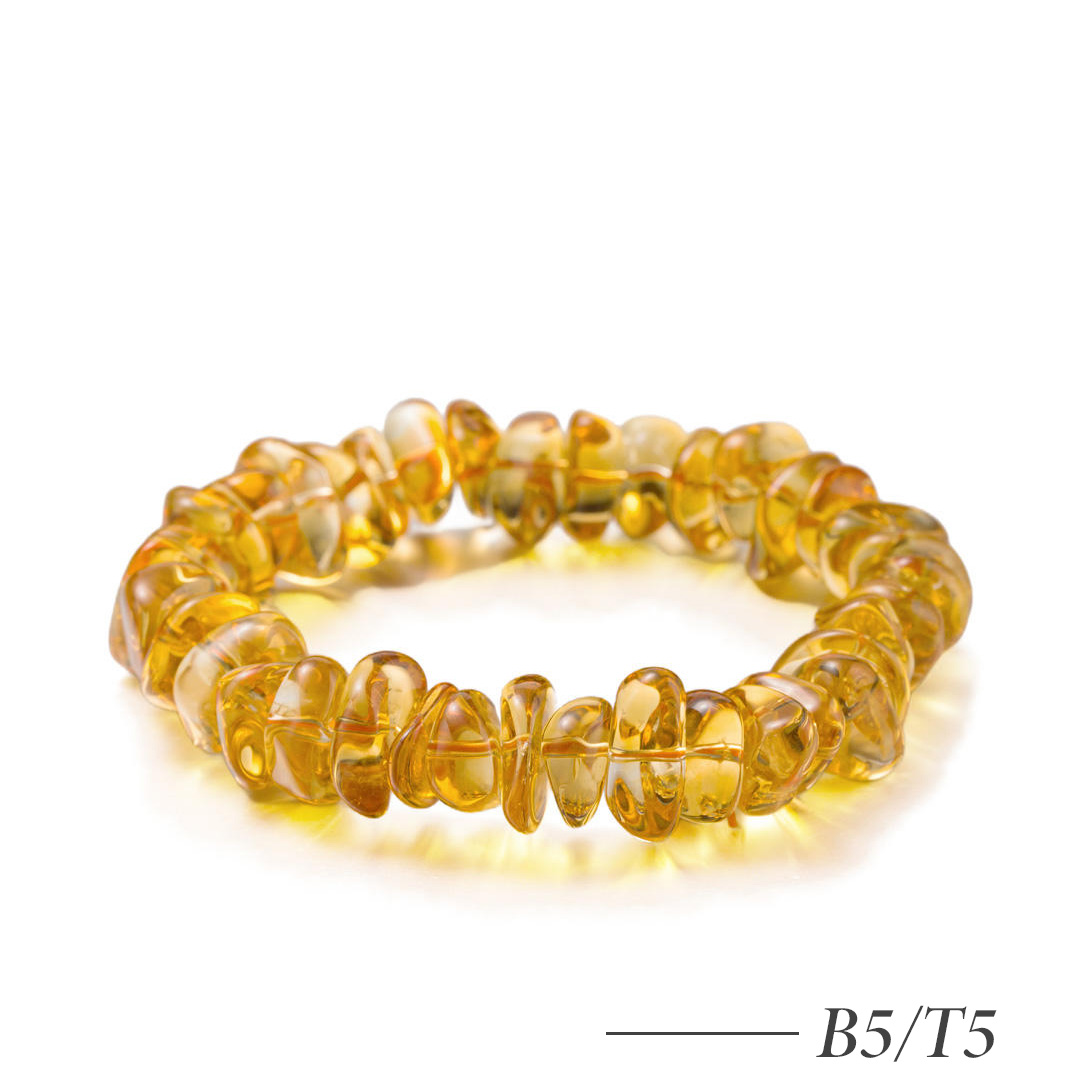 B5/T5-Citrine Irregular Beaded Bracelet – Natural Quartz Stone Stretch Bracelet